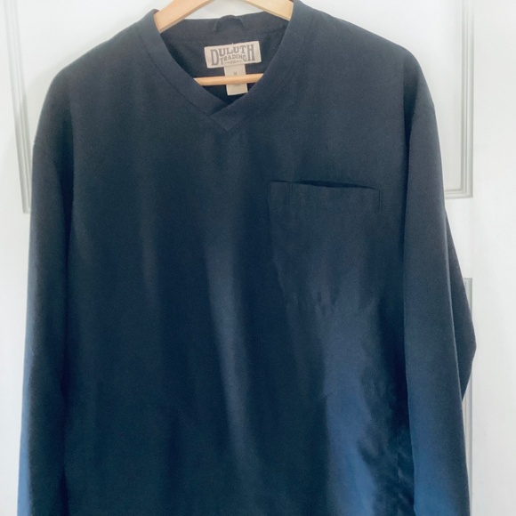 Duluth Trading Co. Men’s size M Bogey Black V-Neck LS Windbreaker Shirt Jacket - Picture 7 of 16